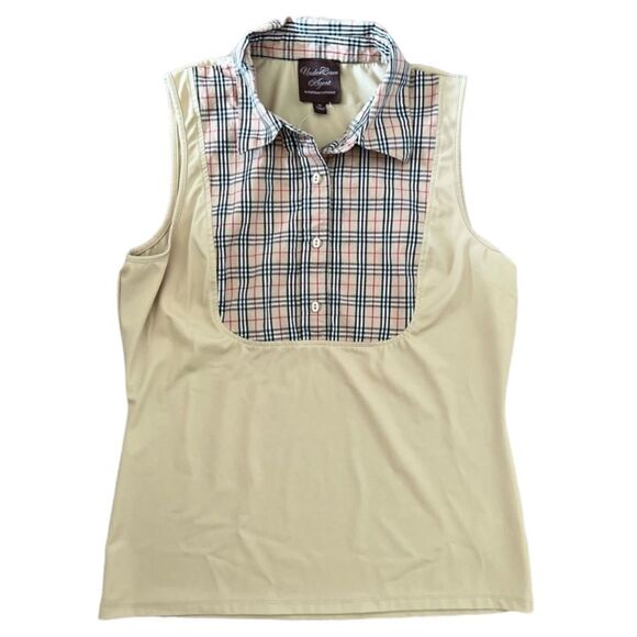 😊 3/$30 Kathleen Kirkwood Undercover Agent Women Size M sleeveless collar shirt - Picture 1 of 8